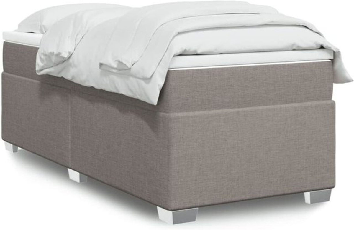 Vidaxl Boxspringbett mit Matratze aus Stoff in Taupe Meliert, B/T/H: 200 x 100 x 46 cm - Bild 1