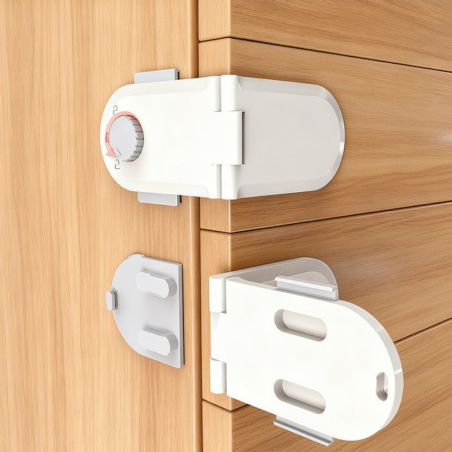 Two Dads Babyschrank-Schubladenschloss Doppelschloss mit verdickter Folie zur Kindersicherheit - Bild 1
