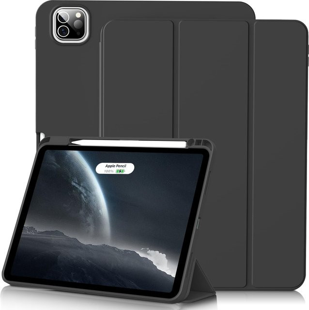 Stifteetui Flip-Cover mit Dreifachständer und Stifthalter für iPad Air und iPad Pro in Schwarz - Bild 1