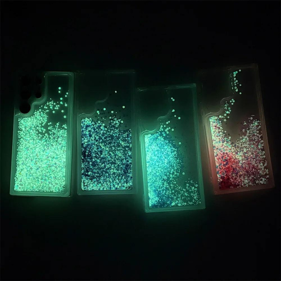 Glitzernde Treibsand Handyhülle für Samsung Galaxy S24 S23 S22 S21 S20 Ultra Plus FE A54 A34 A52 A12 A53 A33 A13 A51 in Blau, Pink, Gelb oder Transparent - Bild 2