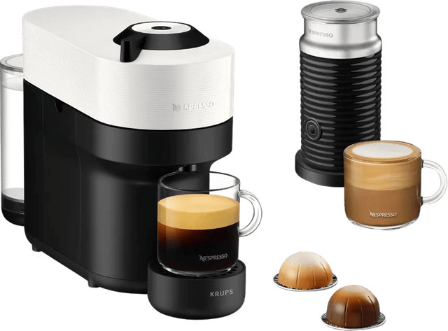 Krups Nespresso Vertuo Pop Coconut White Kapselkaffeemaschine XN9211 mit Aeroccino Milchaufschäumer - Bild 1