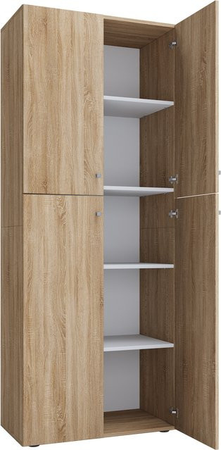 VCM Büroschrank Lona in Eiche Sonoma mit Drehtüren und höhenverstellbaren Fachböden, B: 70 cm, T: 40 cm, H: 183 cm - Bild 1