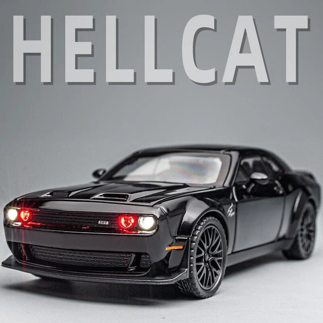 Maisto Dodge Challenger Hellcat Spielzeugauto, 1:32, Metall, mit Licht und Sound, mit Rückziehfunktion - Bild 1