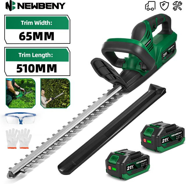 NewBeny Elektrische Heckenschere in Grün für Makita 21V Akku mit 15000RPM und 51 cm Schnittlänge - Bild 1