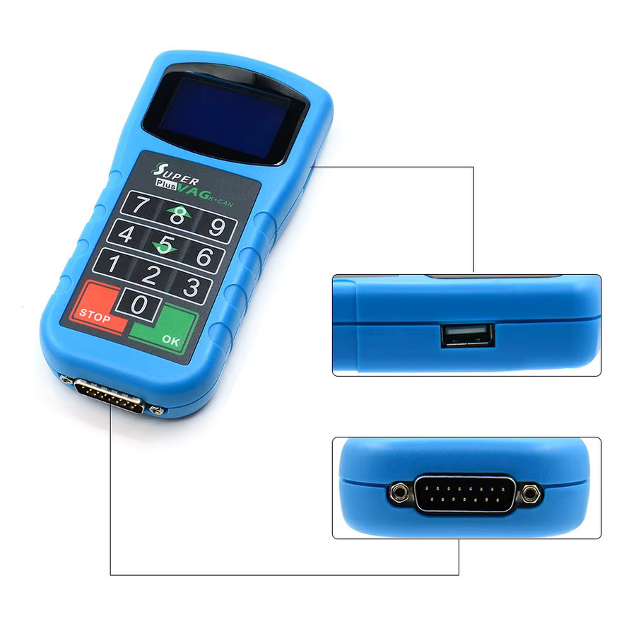 YIQIXIN Super VAG K CAN Plus 2,0/4,8 OBD2 Diagnosegerät für Audi VW Skoda Seat in Blau mit Pin Code Reader, Airbag Reset und Schlüssel Programmierer - Bild 3