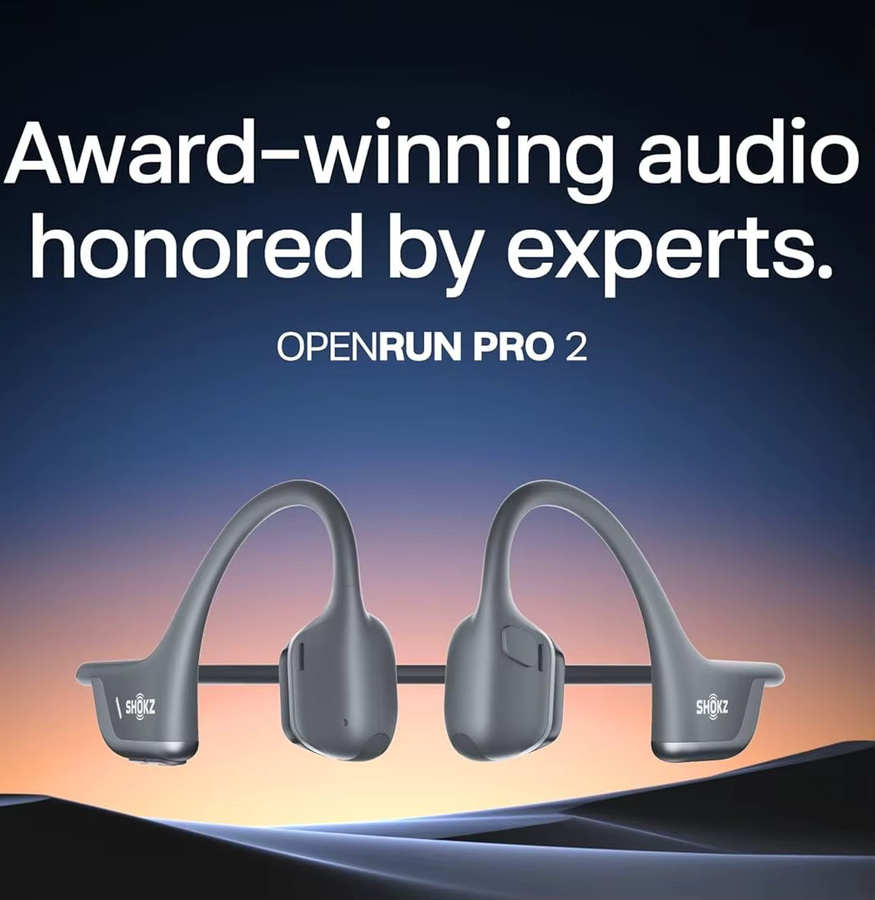 Shokz OpenRun Pro 2 Sportkopfhörer mit Knochenleitungstechnologie, kabellos, Bluetooth 5.3, IP55 wasserdicht, Orange - Bild 2