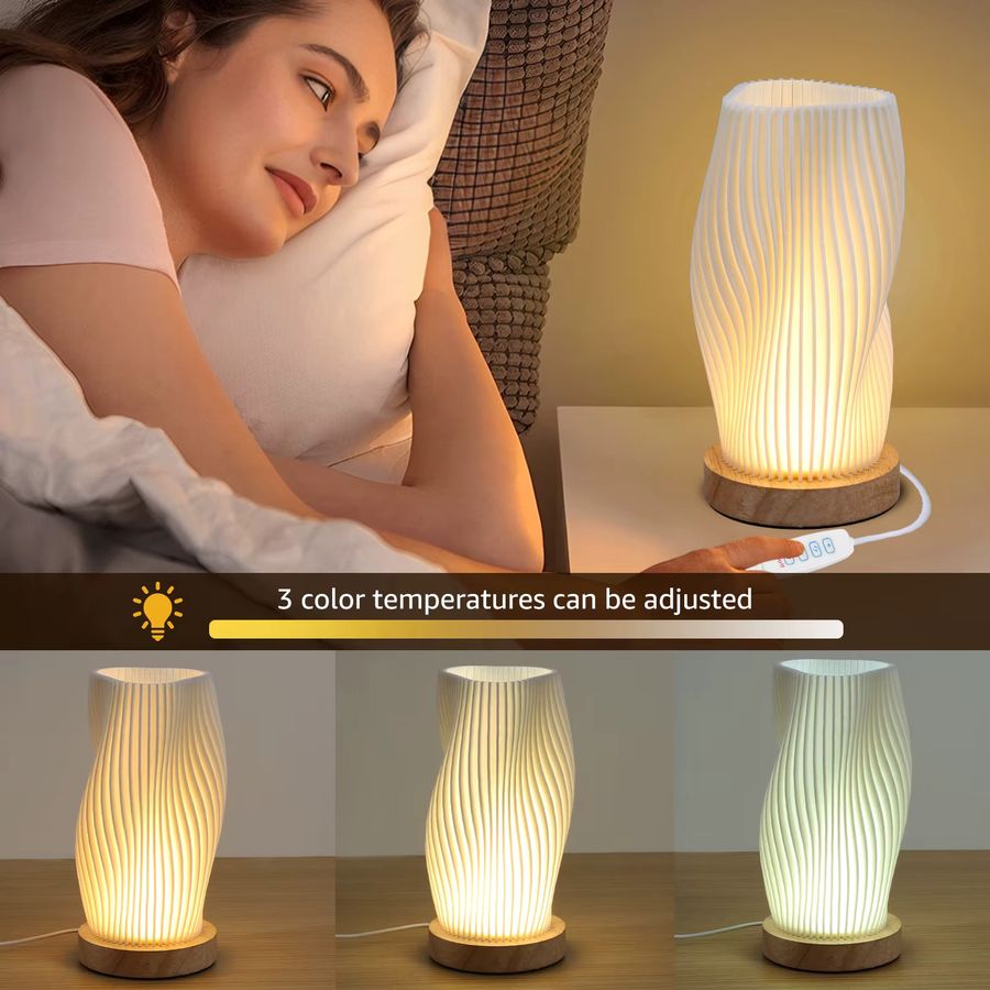 LCMKR Tischlampe im Vintage-Boho-Mid-Century-Stil für warmweißes Licht - Bild 5