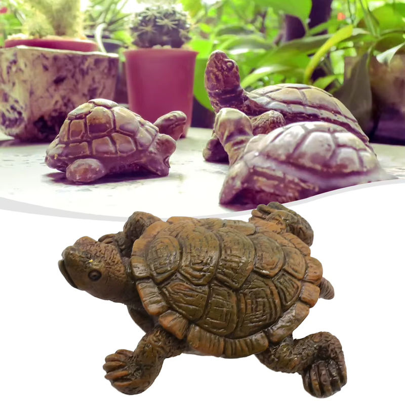 Schildkröte Statue Ornament in Braun für Aquarien und Garten Dekoration, Höhe: 7 cm, Breite: 5,6 cm - Bild 6