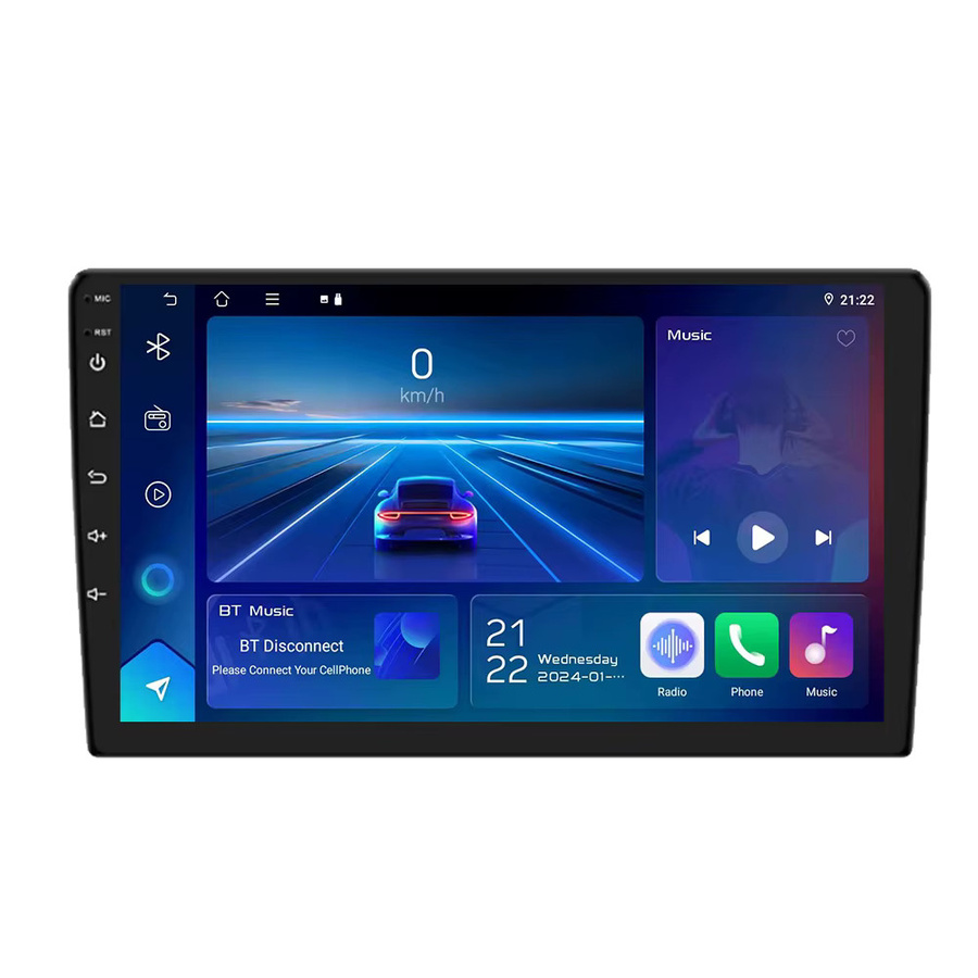 Nevegetor Android 16 Autoradio mit Carplay und Android Auto, 9 bis 10 Zoll Universal Multimedia-Player mit GPS und WLAN, 8-Kern Stereo in Schwarz - Bild 7