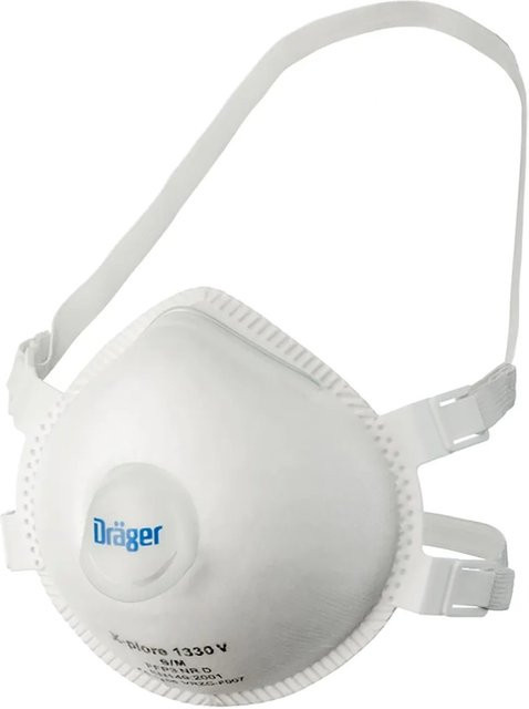 Dräger Feinstaubmaske X-plore 1330 V FFP3 mit Ventil, Größe S-M, 5 Stück, Weiß - Bild 1