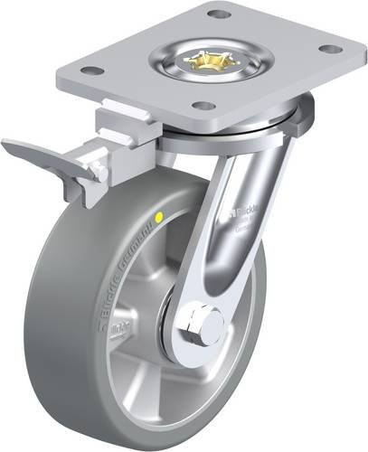 Blickle Lenkrolle LO-ALTH 150K-AS-RI4 mit Feststeller in Grau und Silber, Rad-Durchmesser: 150 mm, Tragfähigkeit: 650 kg - Bild 1