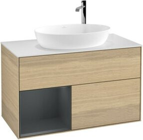 V&B Waschtischunterschrank Finion 100 Wandbeleuchtung in Weiß lackiert B/T/H: 100 x 50,1 x 50,1 cm - Bild 1