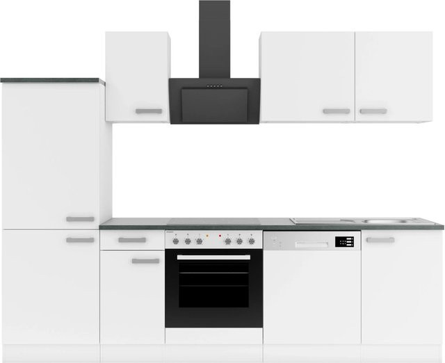 OPTIFIT Oslo214 Küchenzeile in Weiß mit modernem Design und mattem Finish, Breite: 270 cm - Bild 1