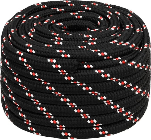 vidaXL Bootsseil aus Polypropylen in Schwarz, Durchmesser: 20 mm, Länge: 50 m - Bild 1