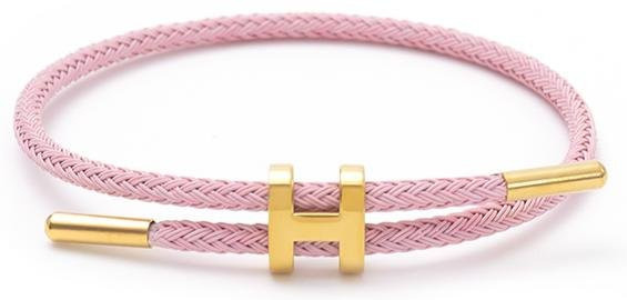 zjy8 Armband, geflochtenes Seil, Edelstahl, weiß, Damen - Bild 1