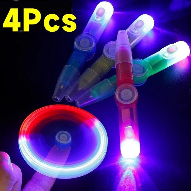 LED Spinning Kugelschreiber als Stress Relief Spielzeug mit Glow in Dark Effekt in Mehrfarbig - Bild 1