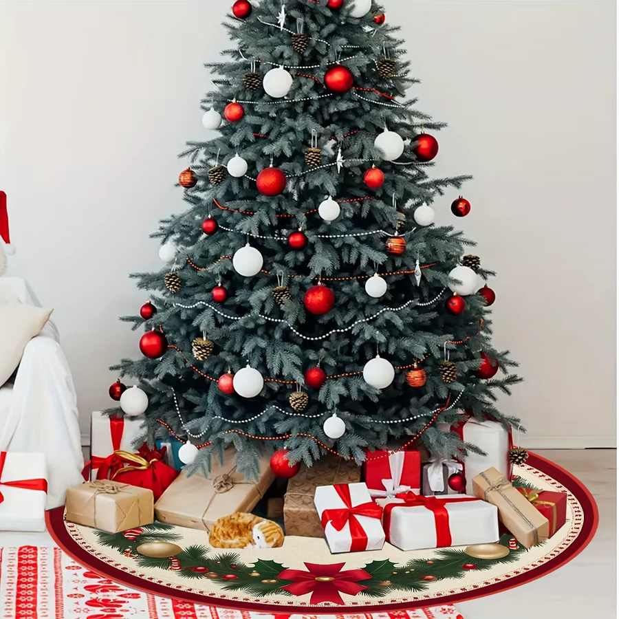 VIKAMA Weihnachtsbaumrock mit Kiefernzweigen und Beeren in Multicolour - Bild 2