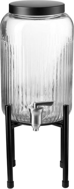 APS Getränkespender INDUSTRIAL aus Glas und Metall, transparent/schwarz, B/T/H: 16 x 16 x 40 cm - Bild 1