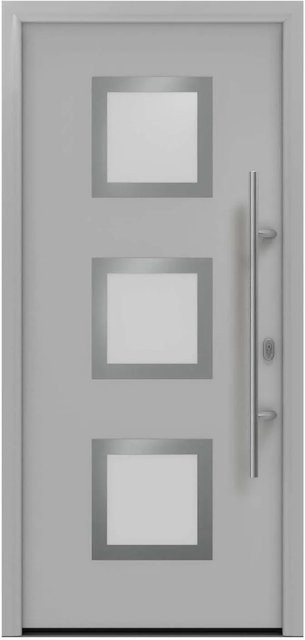 EcoStar Haustür Isopro IP 810S in Weißaluminium mit Glaseinsatz, DIN Rechts, B: 110 cm, H: 210 cm - Bild 1