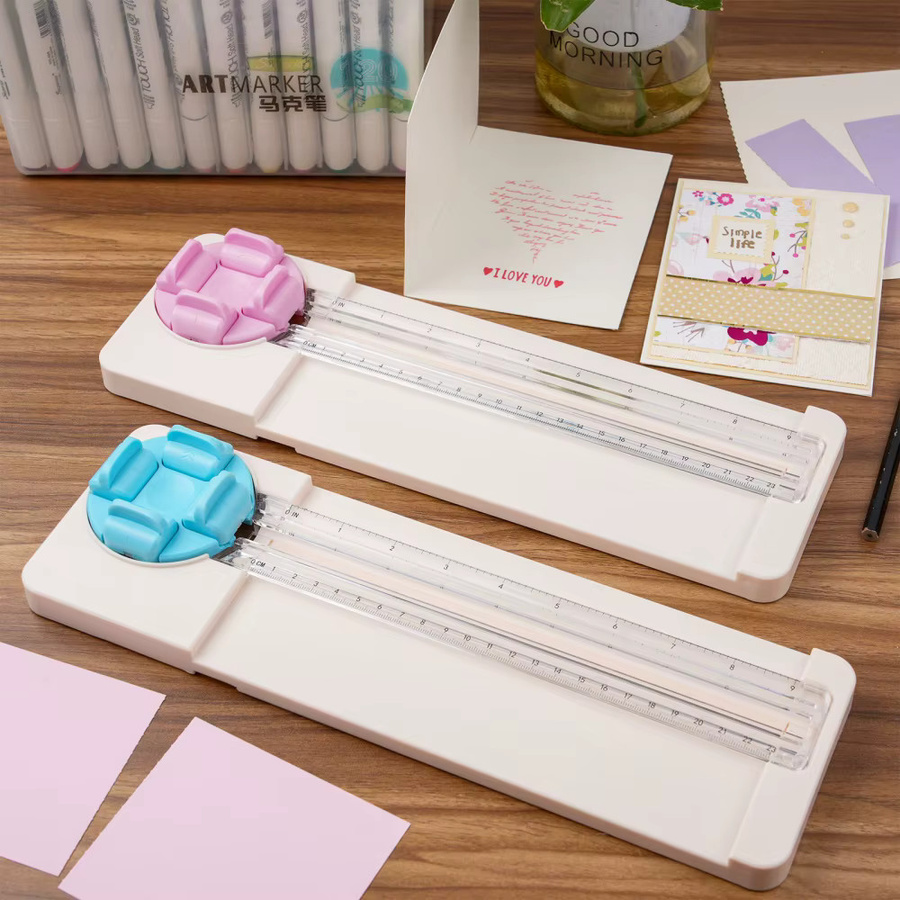 Multifunktionaler 4-in-1 Papierschneider mit Drehklingen für DIY Scrapbooking und Bastelarbeiten in Blau - Bild 2