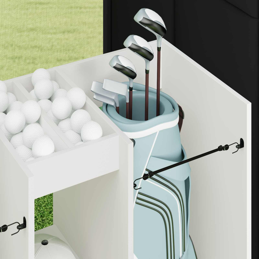 Golfschrank VD Home Furnishing aus Massivholz in Weiß, B/T/H: 102 x 45 x 85,5 cm - Bild 3
