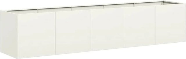 vidaXL Pflanzkübel aus Stahl in Weiß, Hochbeet für Gemüse-, Kräuter- und Ziergärten, B/T/H: 200 x 40 x 40 cm - Bild 1