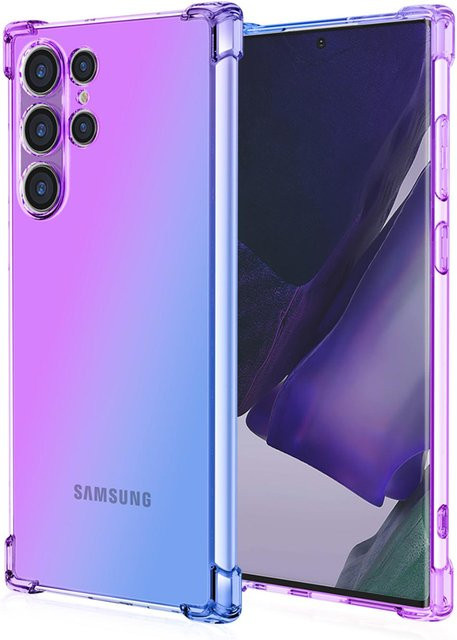 Stoßfeste Samsung Handyhülle aus flexiblem TPU mit Farbverlauf für Samsung Galaxy S24 Ultra, S23 FE, S23+ und S22 5G in Violett/Blau - Bild 1
