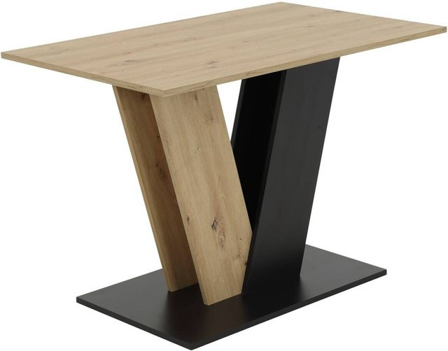 Esstisch Hela in Eiche Nachbildung Schwarz, modern und rechteckig, B/H/T: 110 x 76 x 68 cm - Bild 1