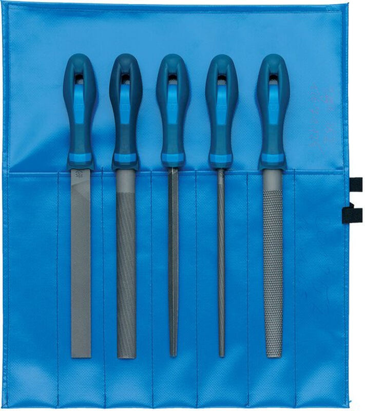 PFERD Werkstattfeilen-Set WR 5-tlg. in blauer Rolltasche, 200mm, Hieb 2 universell zum Schruppen und Schlichten - Bild 2