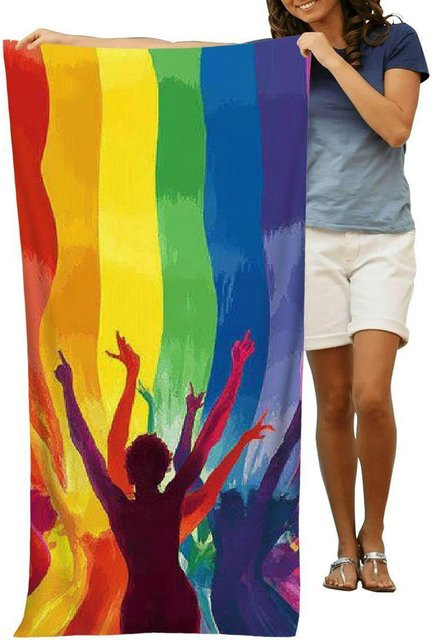 Pride Festival Celebration Strandtuch mit Muster, winddicht und mit Sonnenschutz, B: 40 cm, H: 60 cm - Bild 1