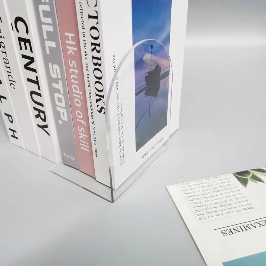 Transparente Buchstützen aus Acryl für Bücherregale und Desktop-Organizer, rutschfest - Bild 4