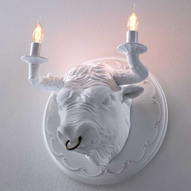 Karman Corrado Wandleuchte Weiß aus Keramik und Metall mit LED-Funktion und E14-Fassung - Bild 1