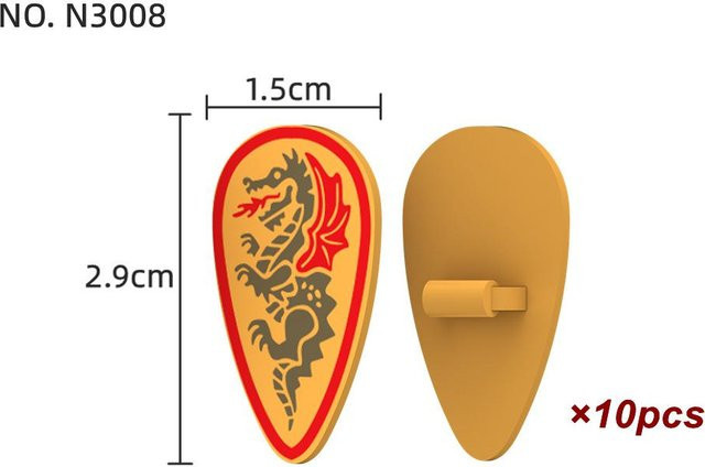 Mittelalterlicher Burg Schwarz Adler Drachen Schild, Baustein Spielzeug, 10-teiliges Set, ab 6 Jahren - Bild 1