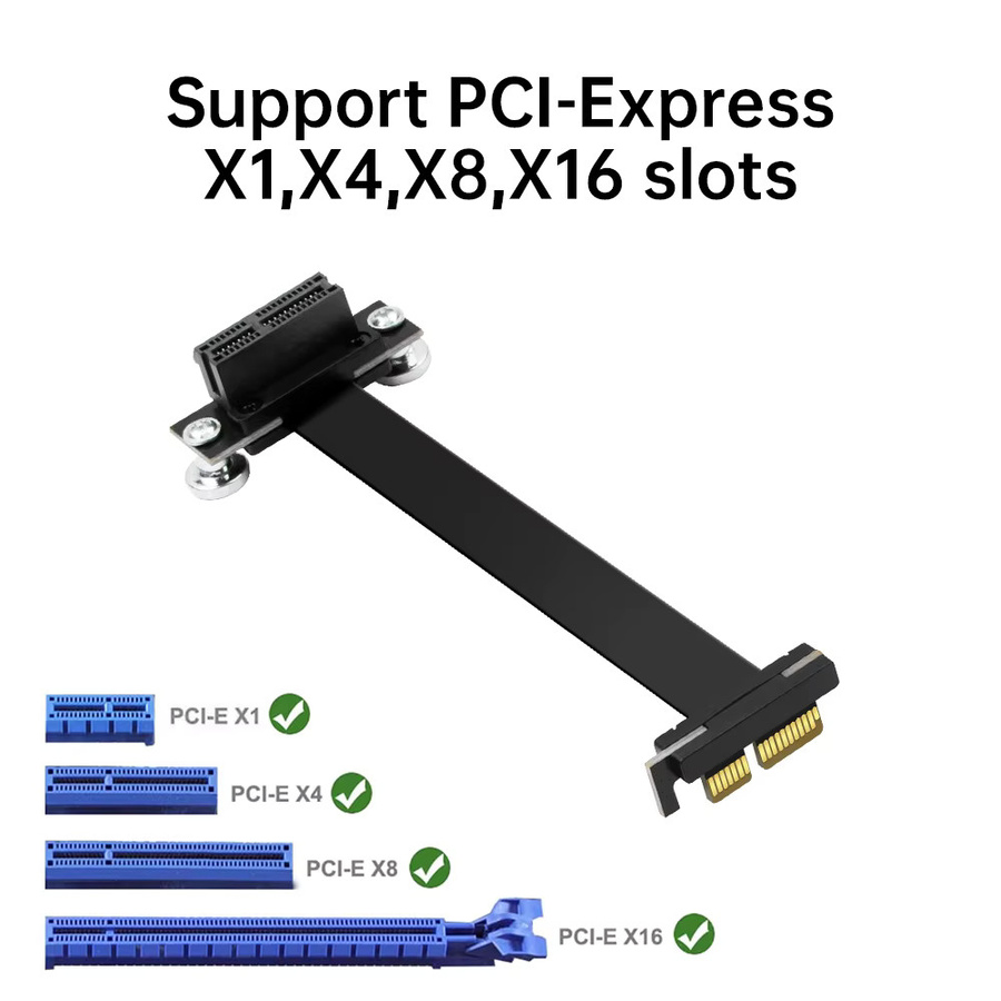 Fenvi PCIe X1 Riser-Kabel 90 Grad rechtwinklig, PCIe 3.0 8 Gbit/s Verlängerungskabel in Schwarz - Bild 4