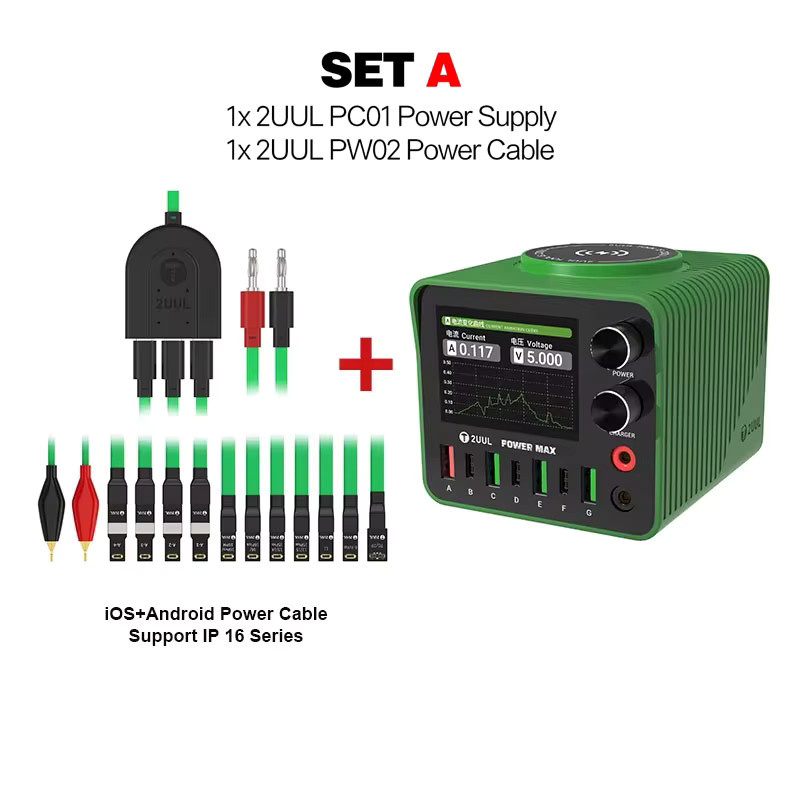 2UUL Power Max PC01 Multi-Port-Ladegerät und Netzteil mit einstellbarer Spannung für Mobiltelefone und PD-Schnellladestation in Grün - Bild 2