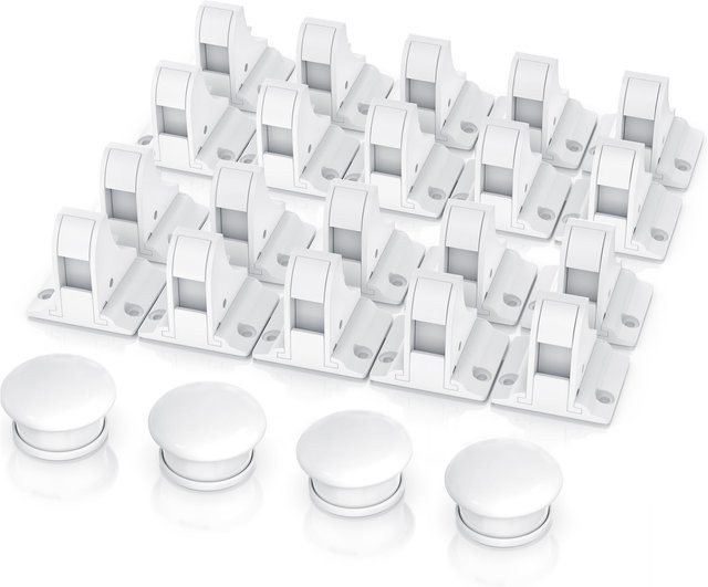 BEARWARE Kindersicherung Set mit 10 magnetischen Schrankschlössern in Weiß - Bild 1
