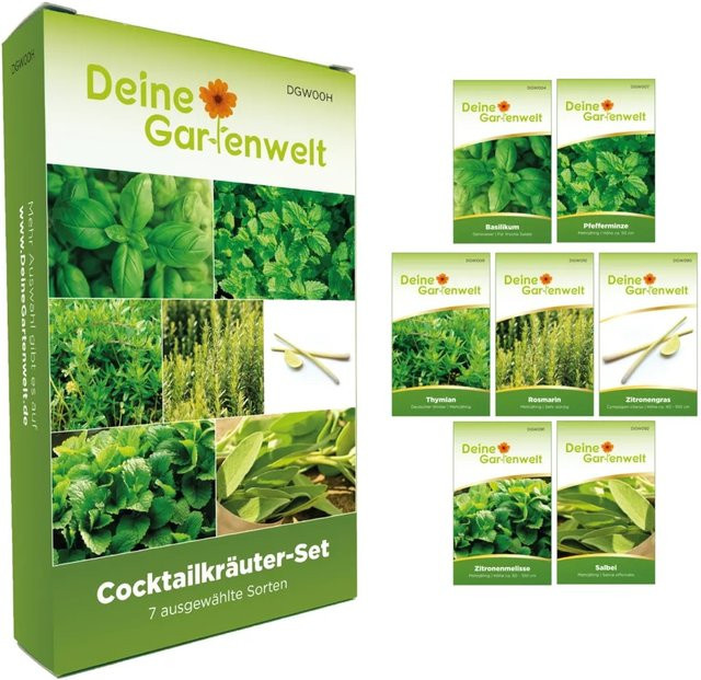 Deine Gartenwelt Cocktail Kräuter Samen-Set mit 7 Sorten - Bild 1