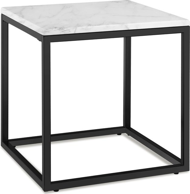 tectake Beistelltisch Alysia quadratisch in Marmoroptik Schwarz-Weiß B/T/H: 45 x 45 x 47,5 cm - Bild 1