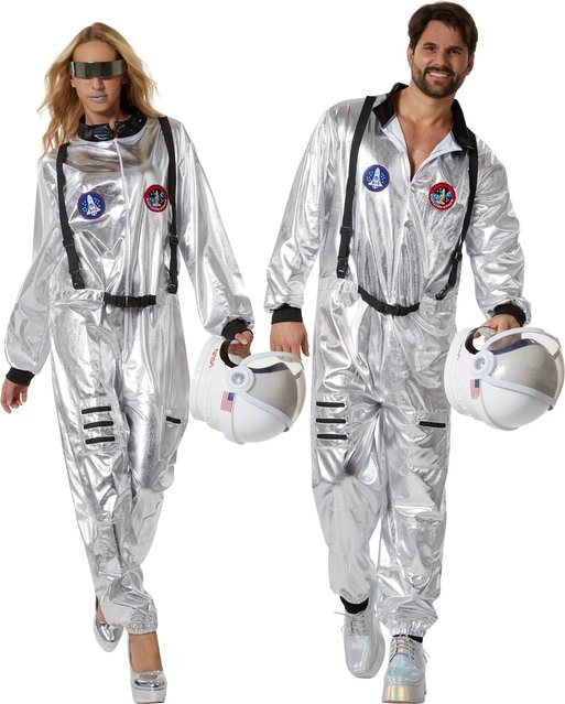 tectake Unisexkostüm Astronaut, Weltraum, Grau, Silber / Weiß - Bild 1