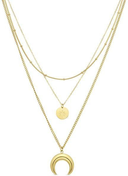 LUXENTER Kette, Edelstahl, 18 Karat Gelbgold-Finish, Damen - Bild 1