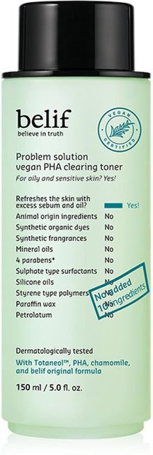 belif Problem Solution Vegan PHA Klärender Toner, 150 ml, Fettige Haut - Bild 1