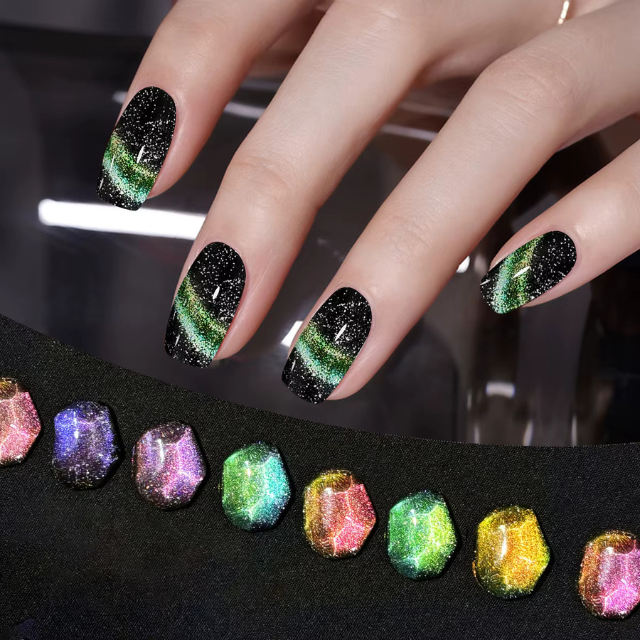 Faandin Nagellack Aurora-Sternenhimmel-Katzenaugen-Gel, 7 ml, Schimmernd - Bild 3