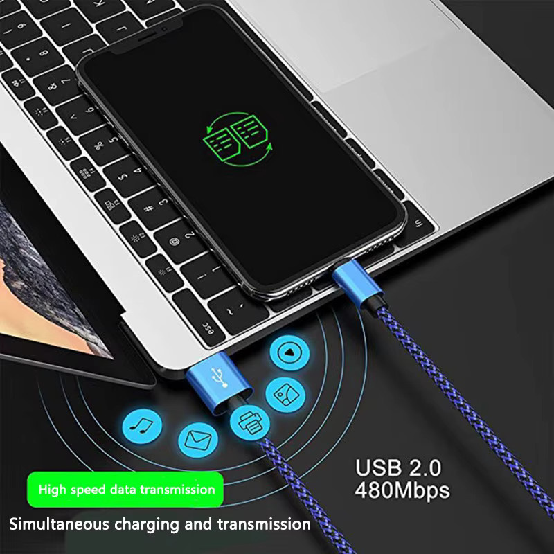 USB A auf Micro USB Ladekabel mit 2,4 A Schnellladefunktion aus rot geflochtenem Nylon für Android Smartphones wie Xiaomi, Huawei und Samsung Galaxy - Bild 6