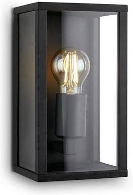 Briloner Außenwandleuchte LUANDA Schwarz aus Metall und Glas mit E27 Fassung, B/H: 14 x 26 cm - Bild 1
