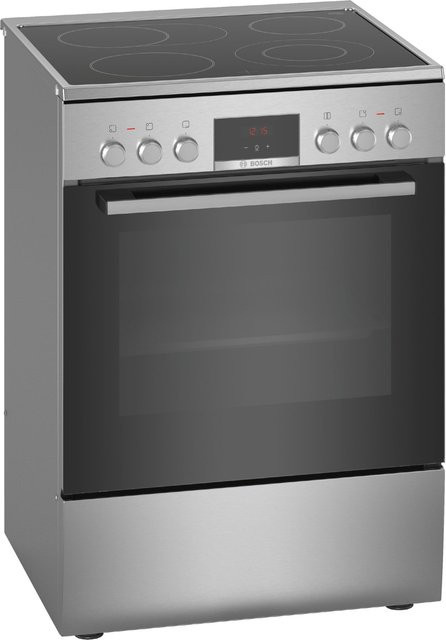 Bosch Serie 4 Elektroherd HKR39C250 mit Glaskeramikfeld in Silber, Edelstahl, 60 cm breit - Bild 1