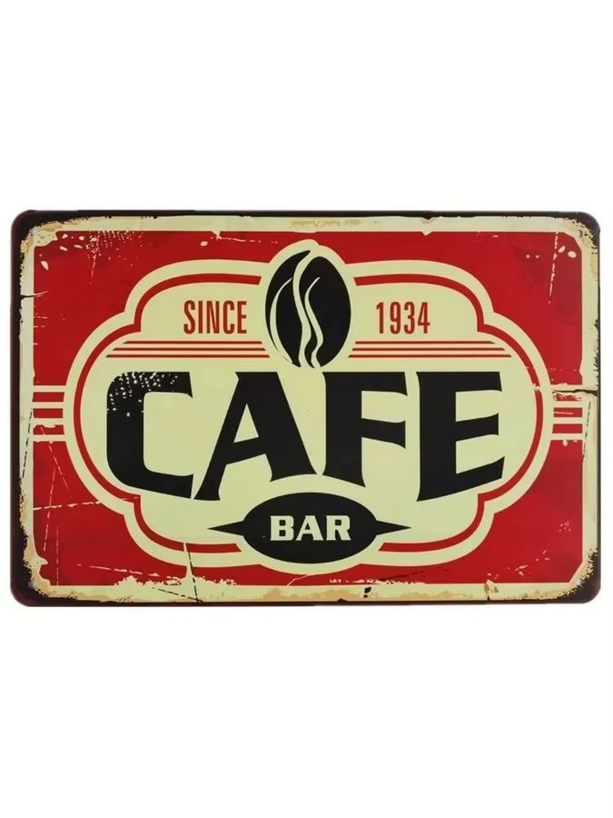 CIFBUY Vintage Eisentafel Drink Coffee Wandschild aus Metall für Café und Bar, Breite: 20 cm, Höhe: 14 cm - Bild 2