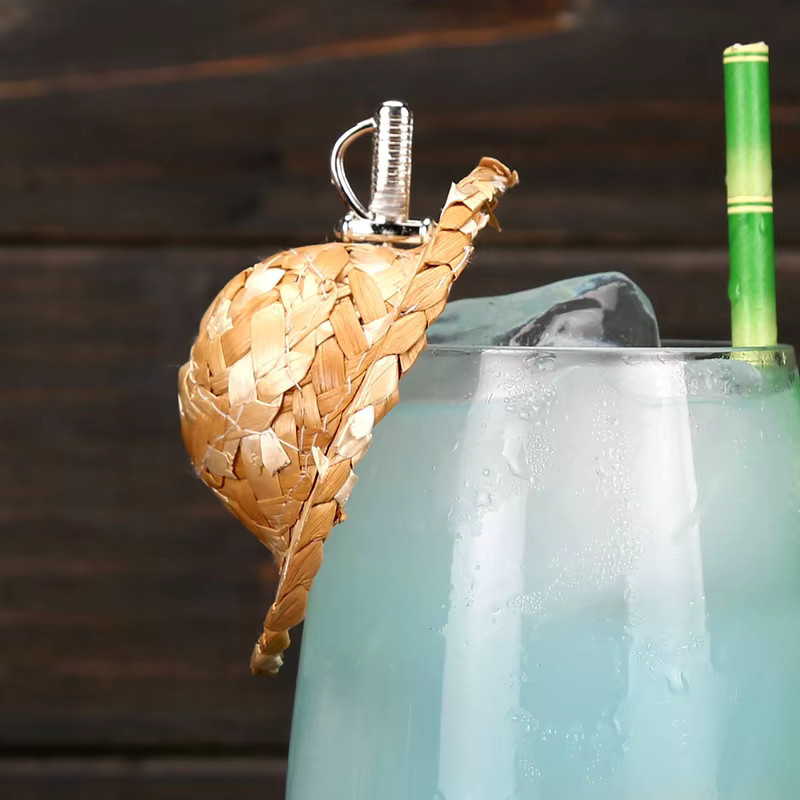 10 Stück BARMAID BARWARE Cocktail Picks mit dekorativen Mini Strohhüten aus Holz für Obst und Drinks - Bild 3