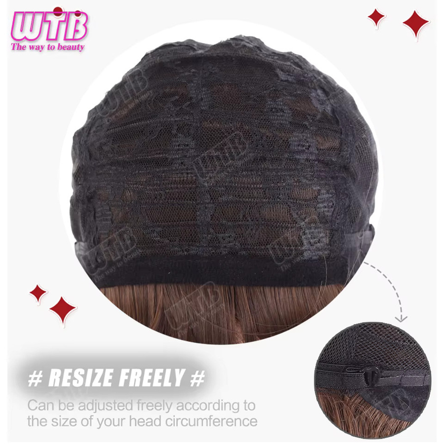 WTB Retro Bob Perücke, synthetisch, 30 cm, schwarz/braun, Damen - Bild 3