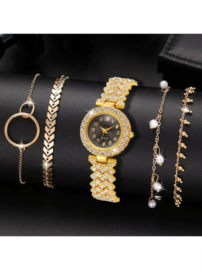 RUNERR Armbanduhr Quarz, Edelstahl, Gold, Rund, Damen - Bild 3