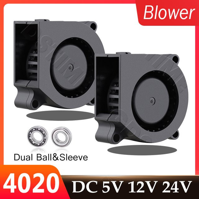 Gdstime 4020 Dual-Ball-Radialventilator 3D-Drucker-Gebläse, Schwarz, B/T/H: 40 x 40 x 20 mm - Bild 1